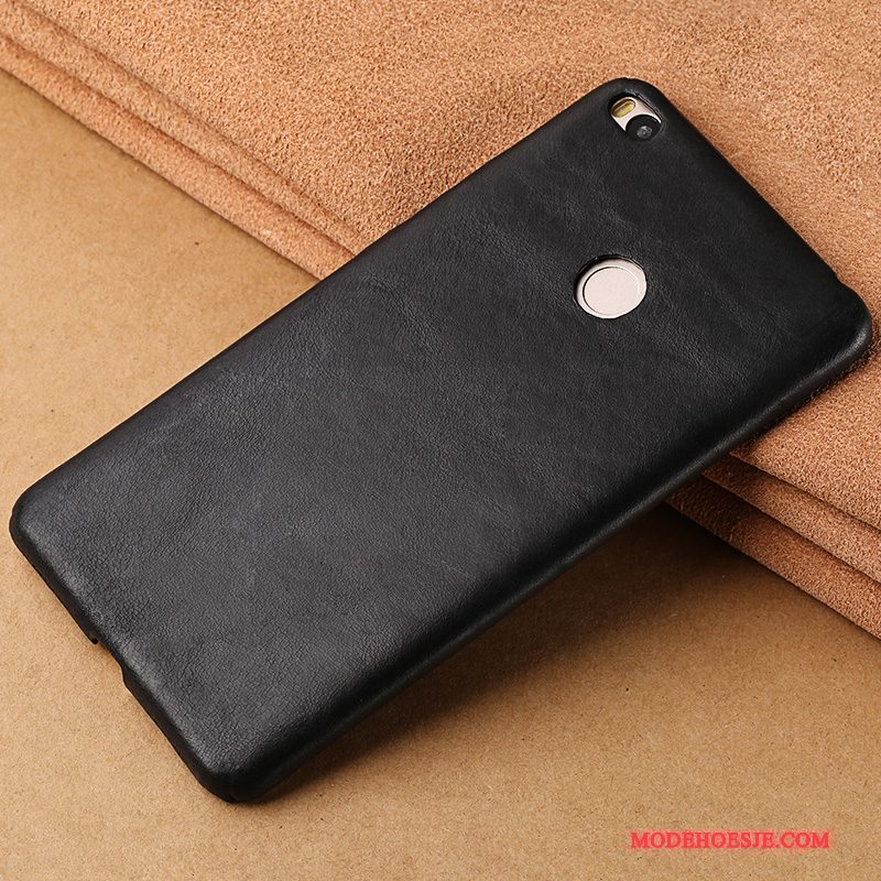 Hoesje Mi Max 2 Scheppend Telefoon Anti-fall, Hoes Mi Max 2 Leer Zwart Hard