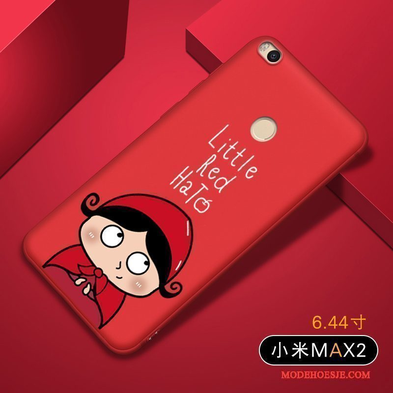 Hoesje Mi Max 2 Siliconen Lovers Anti-fall, Hoes Mi Max 2 Zacht Mini Rood