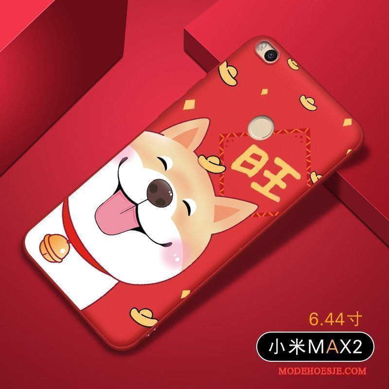 Hoesje Mi Max 2 Siliconen Lovers Anti-fall, Hoes Mi Max 2 Zacht Mini Rood