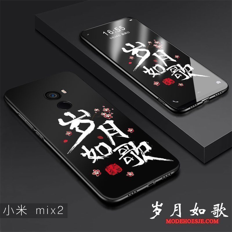 Hoesje Mi Mix 2 Bescherming Anti-fall Dun, Hoes Mi Mix 2 Zakken Schrobben Zwart