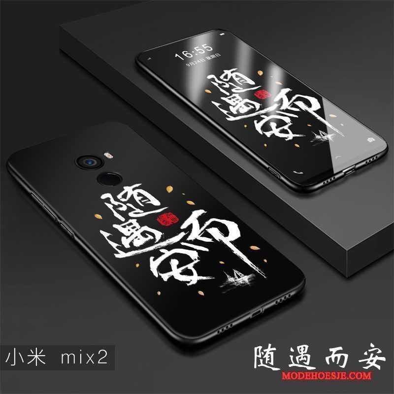 Hoesje Mi Mix 2 Bescherming Anti-fall Dun, Hoes Mi Mix 2 Zakken Schrobben Zwart