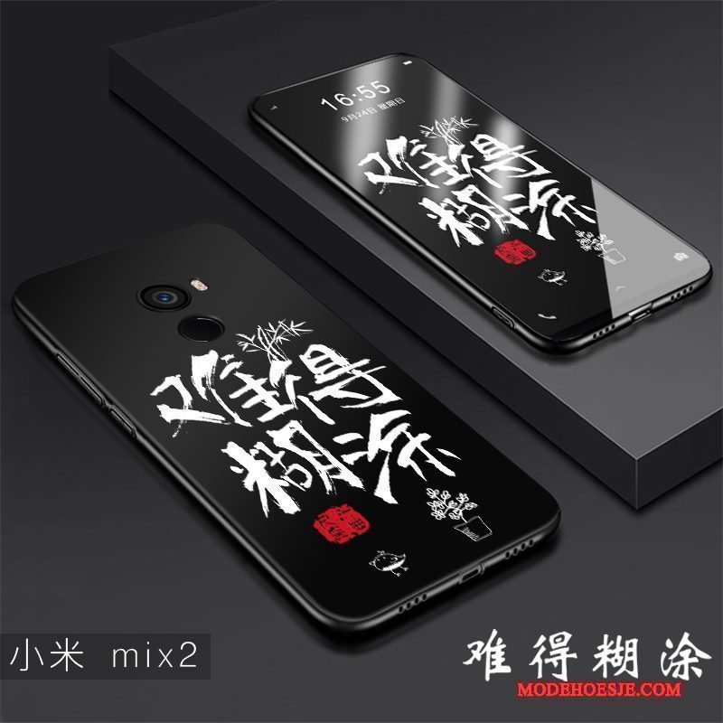 Hoesje Mi Mix 2 Bescherming Anti-fall Dun, Hoes Mi Mix 2 Zakken Schrobben Zwart