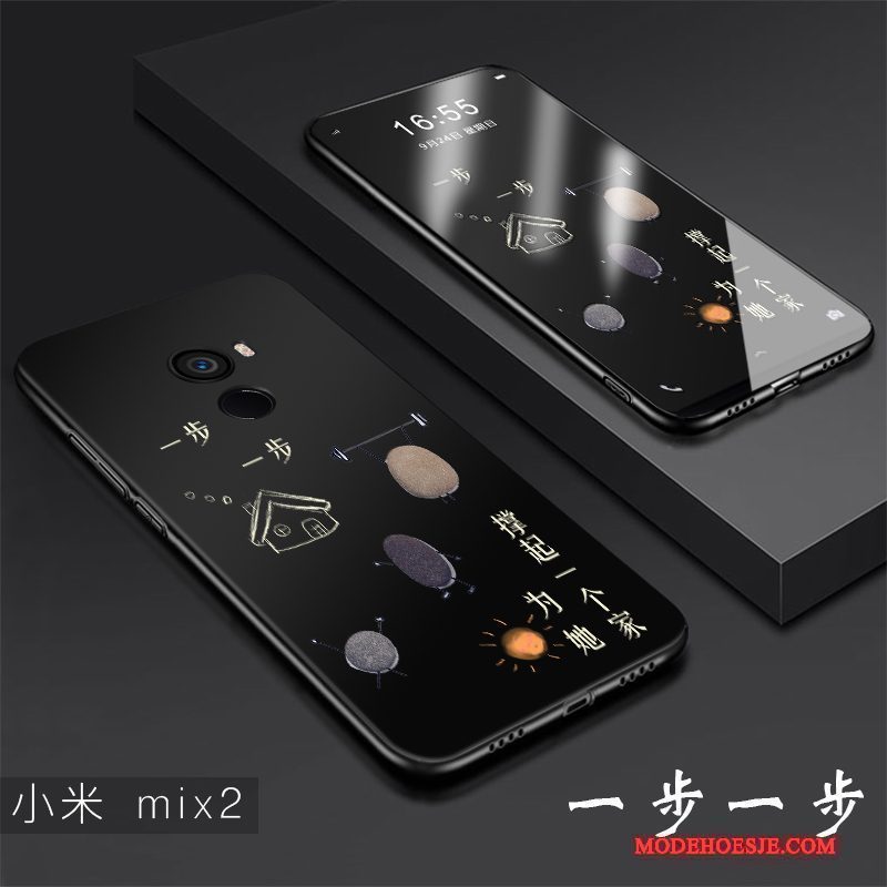 Hoesje Mi Mix 2 Bescherming Anti-fall Dun, Hoes Mi Mix 2 Zakken Schrobben Zwart