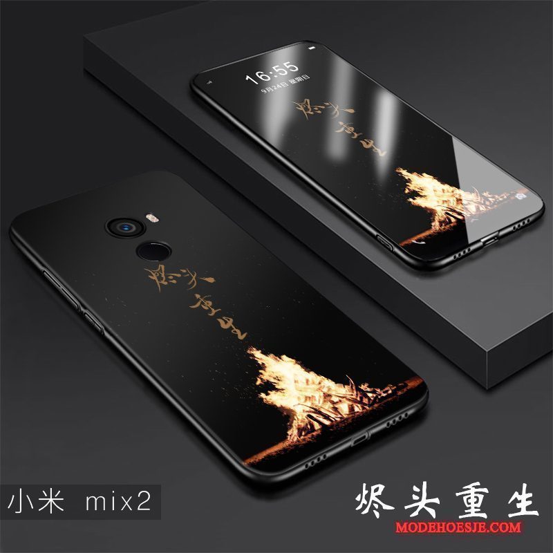 Hoesje Mi Mix 2 Bescherming Anti-fall Dun, Hoes Mi Mix 2 Zakken Schrobben Zwart