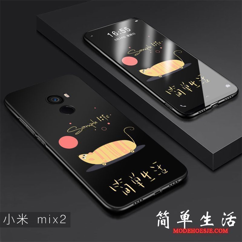 Hoesje Mi Mix 2 Bescherming Anti-fall Dun, Hoes Mi Mix 2 Zakken Schrobben Zwart