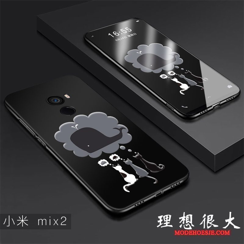 Hoesje Mi Mix 2 Bescherming Anti-fall Dun, Hoes Mi Mix 2 Zakken Schrobben Zwart