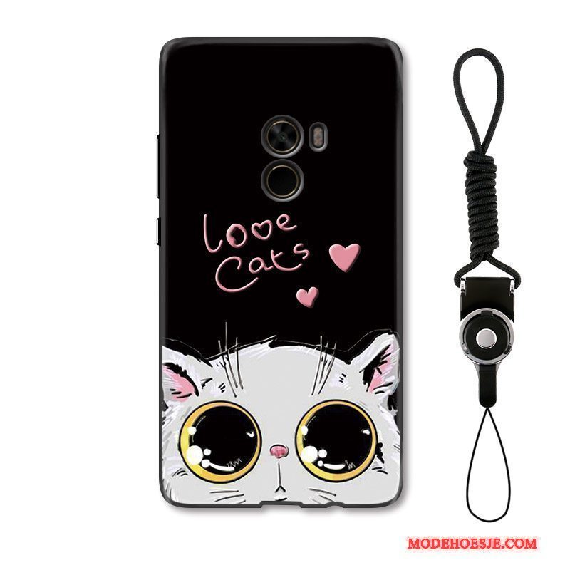 Hoesje Mi Mix 2 Bescherming Kat Lovers, Hoes Mi Mix 2 Spotprent Telefoon Wit