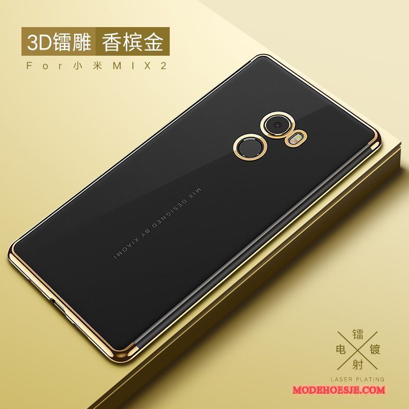 Hoesje Mi Mix 2 Zacht Mini Goud, Hoes Mi Mix 2 Siliconen Anti-falltelefoon