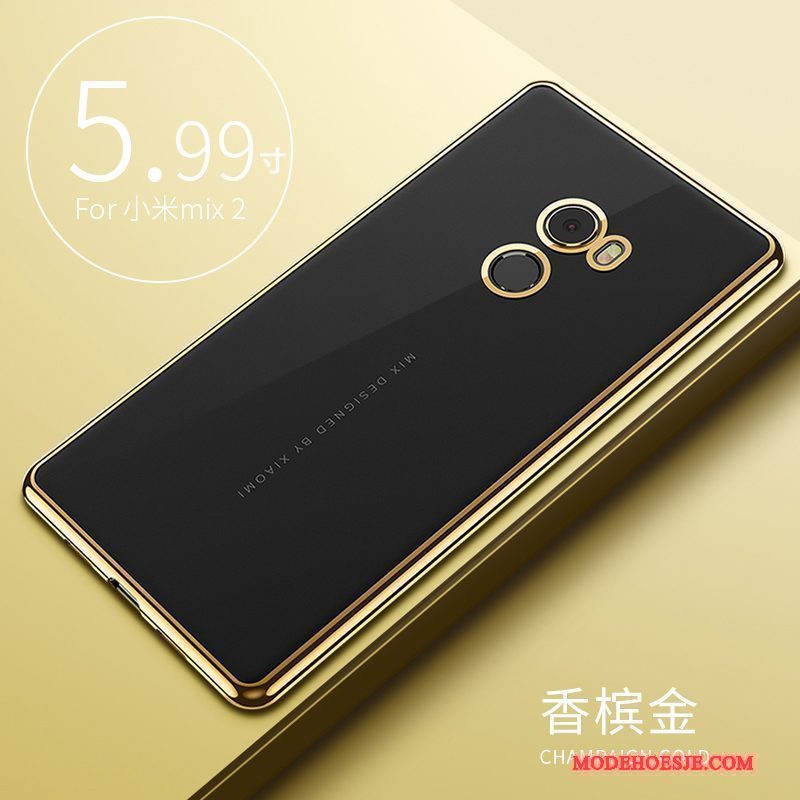 Hoesje Mi Mix 2 Zacht Mini Goud, Hoes Mi Mix 2 Siliconen Anti-falltelefoon