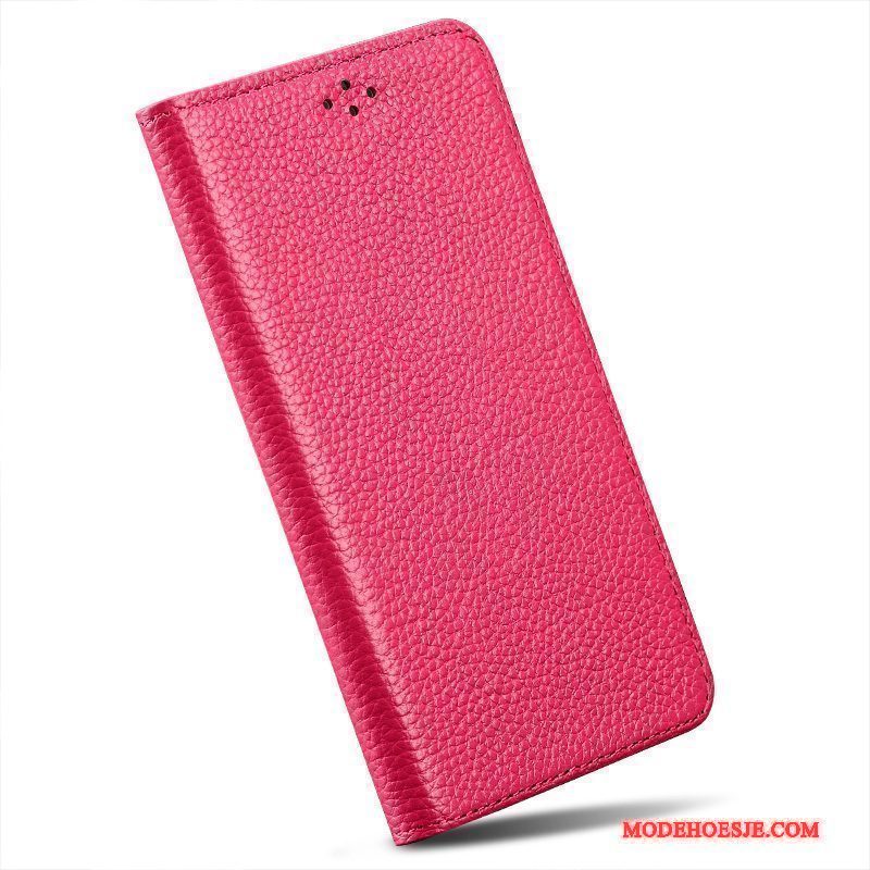 Hoesje Mi Note 2 Leer Anti-fall Rood, Hoes Mi Note 2 Folio Eenvoudige Mini