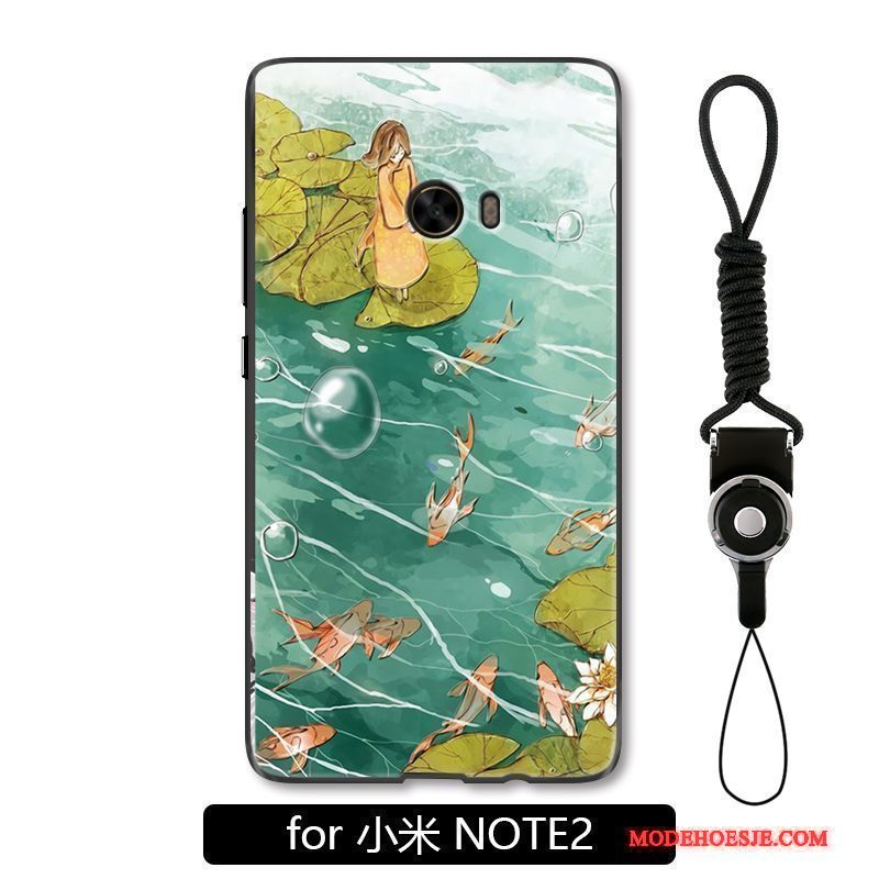 Hoesje Mi Note 2 Scheppend Mini Chinese Stijl, Hoes Mi Note 2 Zakken Karper Groen