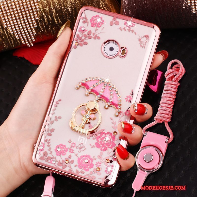 Hoesje Mi Note 2 Siliconen Minitelefoon, Hoes Mi Note 2 Zacht Ring Rose Goud