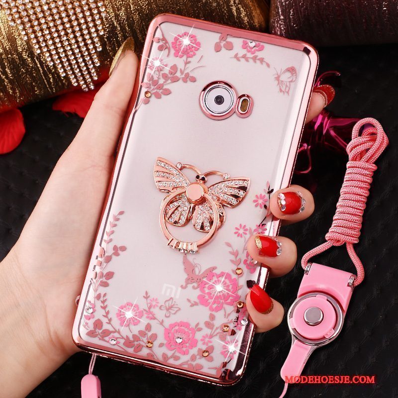 Hoesje Mi Note 2 Siliconen Minitelefoon, Hoes Mi Note 2 Zacht Ring Rose Goud