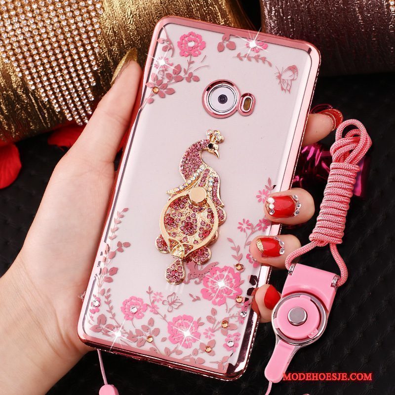 Hoesje Mi Note 2 Siliconen Minitelefoon, Hoes Mi Note 2 Zacht Ring Rose Goud