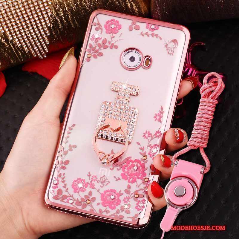 Hoesje Mi Note 2 Siliconen Minitelefoon, Hoes Mi Note 2 Zacht Ring Rose Goud