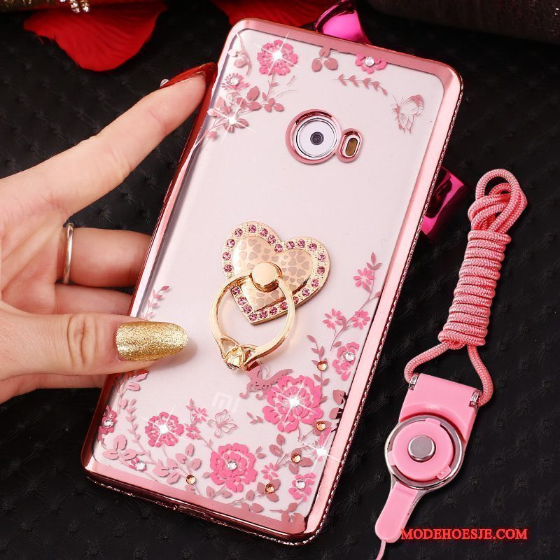 Hoesje Mi Note 2 Siliconen Minitelefoon, Hoes Mi Note 2 Zacht Ring Rose Goud