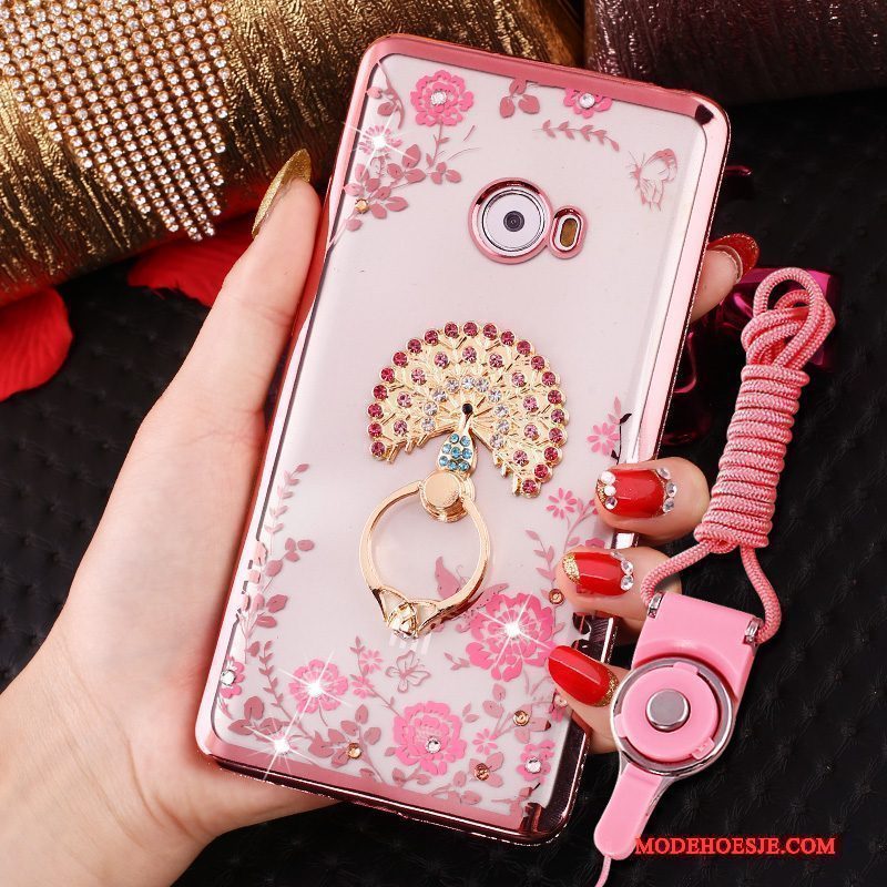 Hoesje Mi Note 2 Siliconen Minitelefoon, Hoes Mi Note 2 Zacht Ring Rose Goud