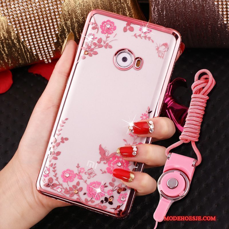 Hoesje Mi Note 2 Siliconen Minitelefoon, Hoes Mi Note 2 Zacht Ring Rose Goud