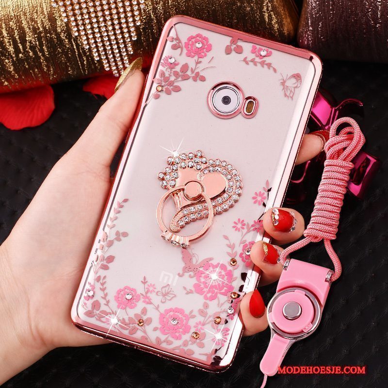 Hoesje Mi Note 2 Siliconen Minitelefoon, Hoes Mi Note 2 Zacht Ring Rose Goud