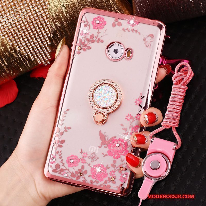 Hoesje Mi Note 2 Siliconen Minitelefoon, Hoes Mi Note 2 Zacht Ring Rose Goud