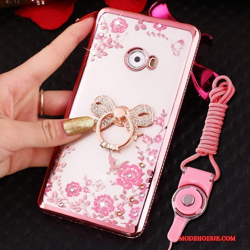 Hoesje Mi Note 2 Siliconen Minitelefoon, Hoes Mi Note 2 Zacht Ring Rose Goud