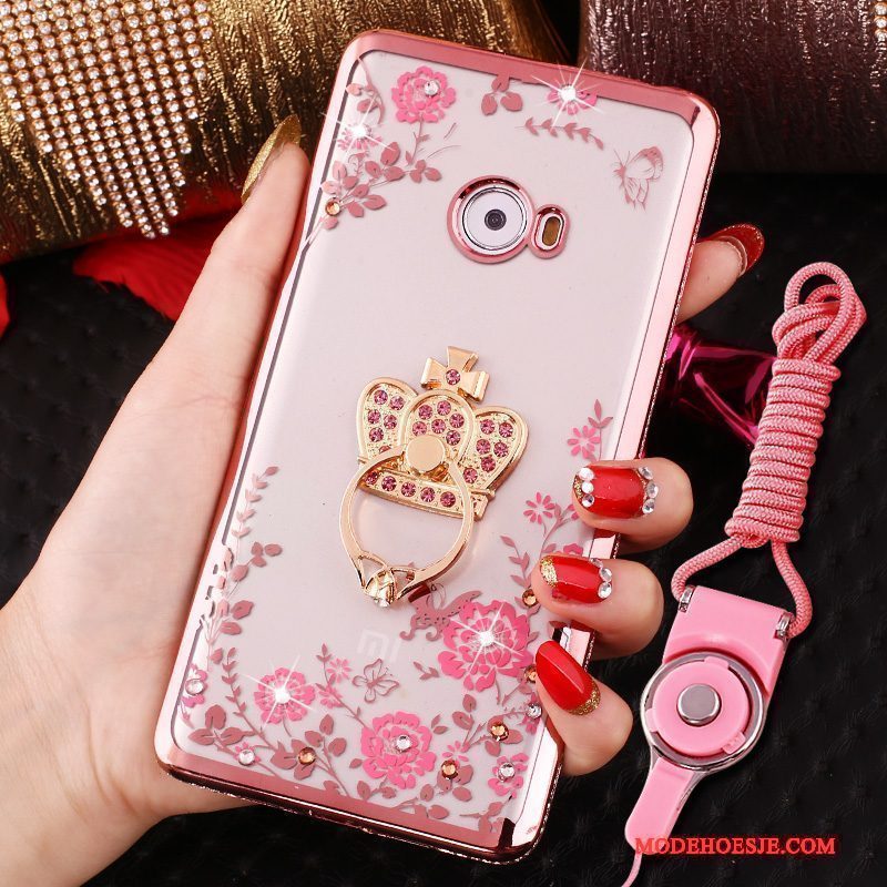 Hoesje Mi Note 2 Siliconen Minitelefoon, Hoes Mi Note 2 Zacht Ring Rose Goud