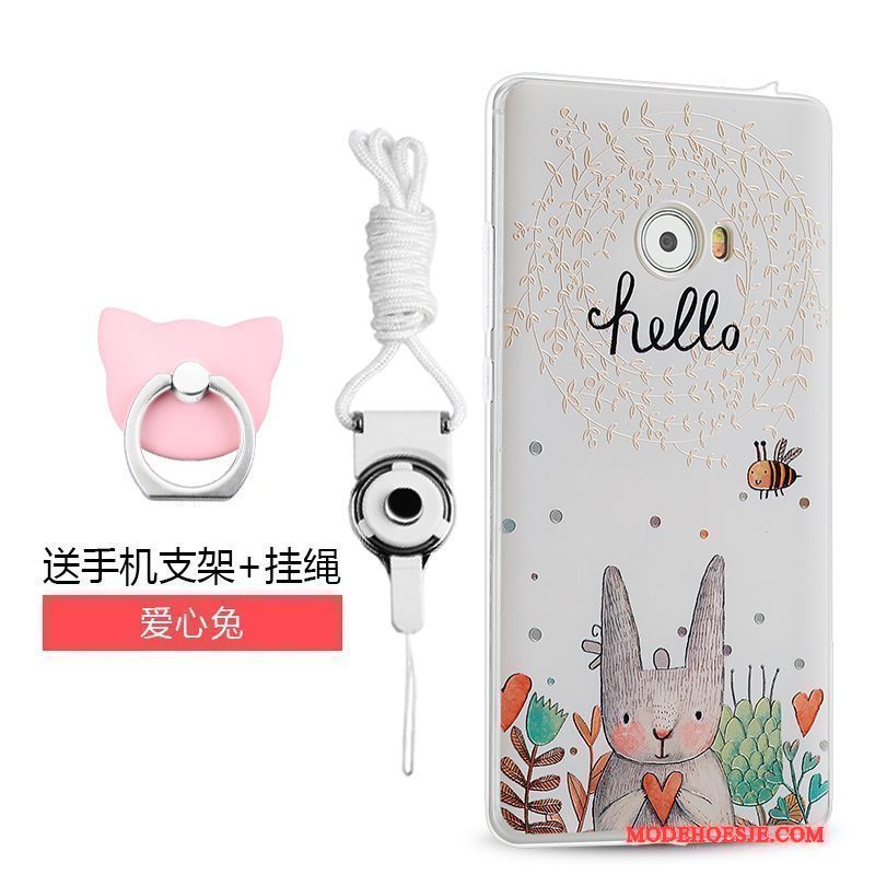 Hoesje Mi Note 2 Siliconen Roze Hanger, Hoes Mi Note 2 Bescherming Mini Trend