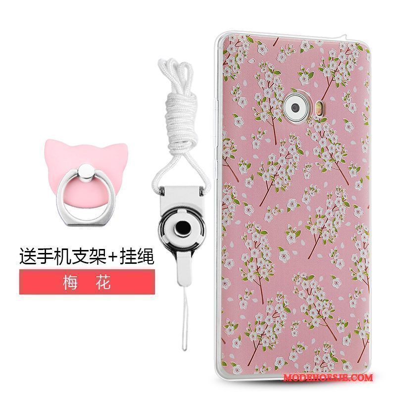 Hoesje Mi Note 2 Siliconen Roze Hanger, Hoes Mi Note 2 Bescherming Mini Trend