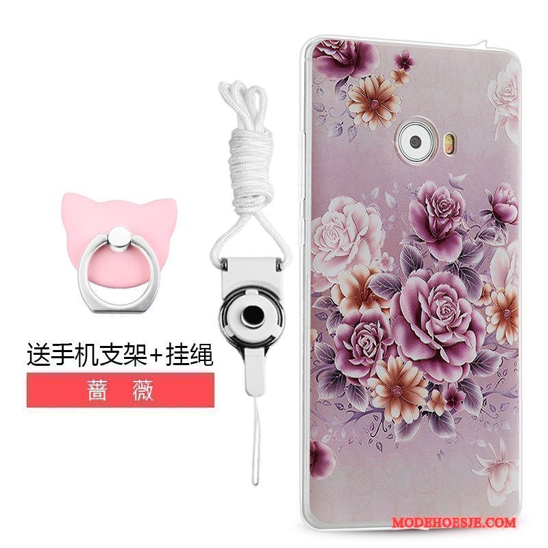 Hoesje Mi Note 2 Siliconen Roze Hanger, Hoes Mi Note 2 Bescherming Mini Trend