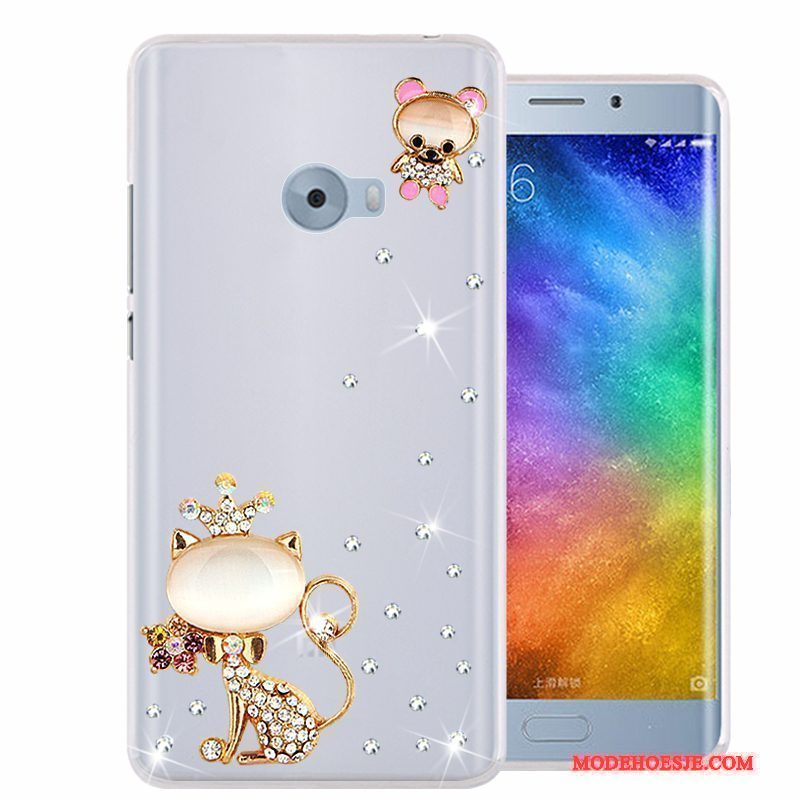 Hoesje Mi Note 2 Siliconen Telefoon Roze, Hoes Mi Note 2 Strass Mini