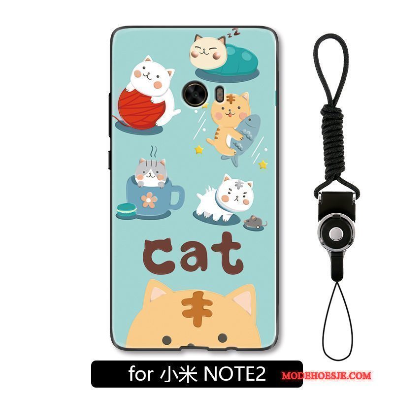 Hoesje Mi Note 2 Spotprent Telefoon Trend, Hoes Mi Note 2 Reliëf Kat Mooie