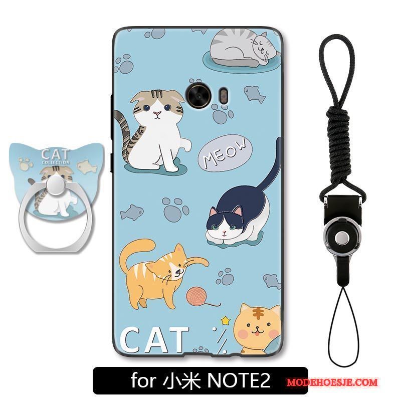 Hoesje Mi Note 2 Spotprent Telefoon Trend, Hoes Mi Note 2 Reliëf Kat Mooie