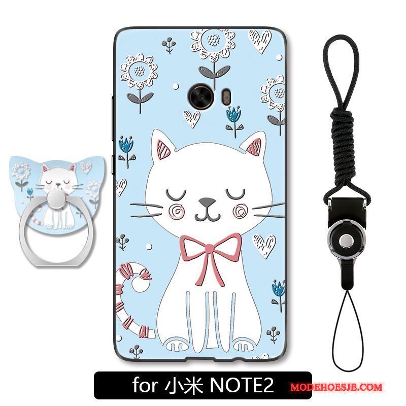 Hoesje Mi Note 2 Spotprent Telefoon Trend, Hoes Mi Note 2 Reliëf Kat Mooie