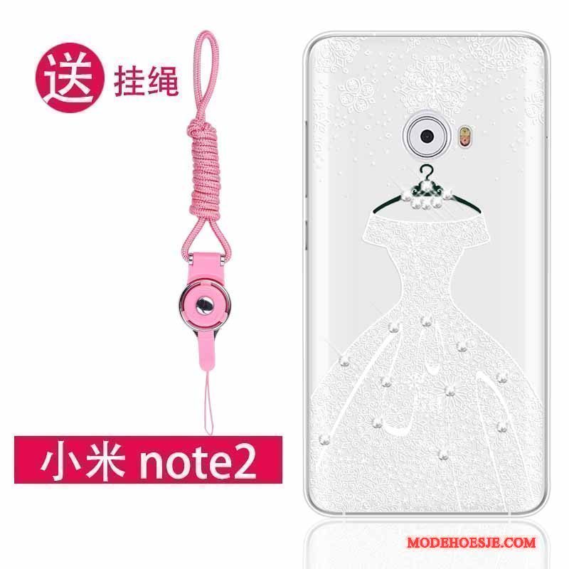 Hoesje Mi Note 2 Strass Rozetelefoon, Hoes Mi Note 2 Bescherming Hanger Mini