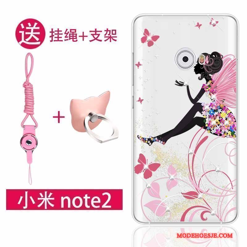 Hoesje Mi Note 2 Strass Rozetelefoon, Hoes Mi Note 2 Bescherming Hanger Mini