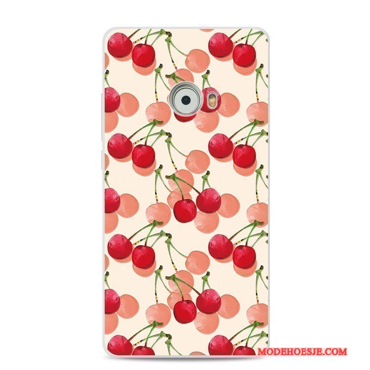 Hoesje Mi Note 2 Zacht Bloemen Mini, Hoes Mi Note 2 Bescherming Rood Lichtblauw