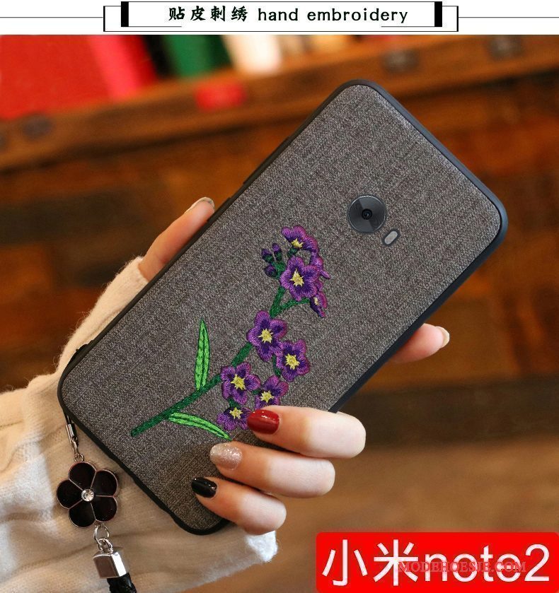 Hoesje Mi Note 2 Zakken Telefoon Trend, Hoes Mi Note 2 Zacht Anti-fall Borduurwerk