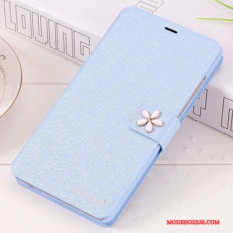 Hoesje Mi Note 3 Bescherming Roodtelefoon, Hoes Mi Note 3 Folio Blauw Mini
