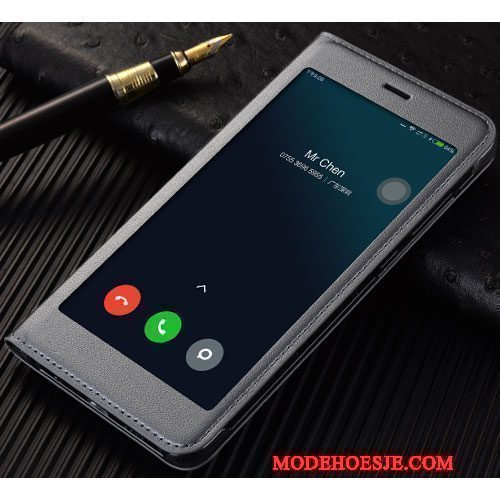 Hoesje Mi Note 3 Leer Telefoon Anti-fall, Hoes Mi Note 3 Zakken Goud Mini