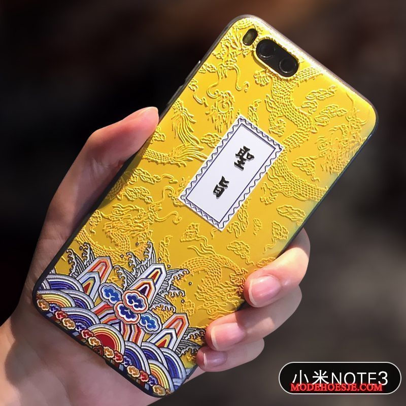 Hoesje Mi Note 3 Zacht Anti-fall Trend, Hoes Mi Note 3 Scheppend Rozetelefoon