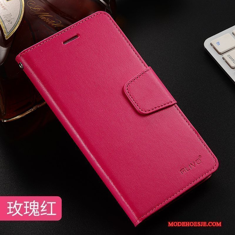 Hoesje Mi Note 3 Zacht Goud Anti-fall, Hoes Mi Note 3 Folio Rood Mini