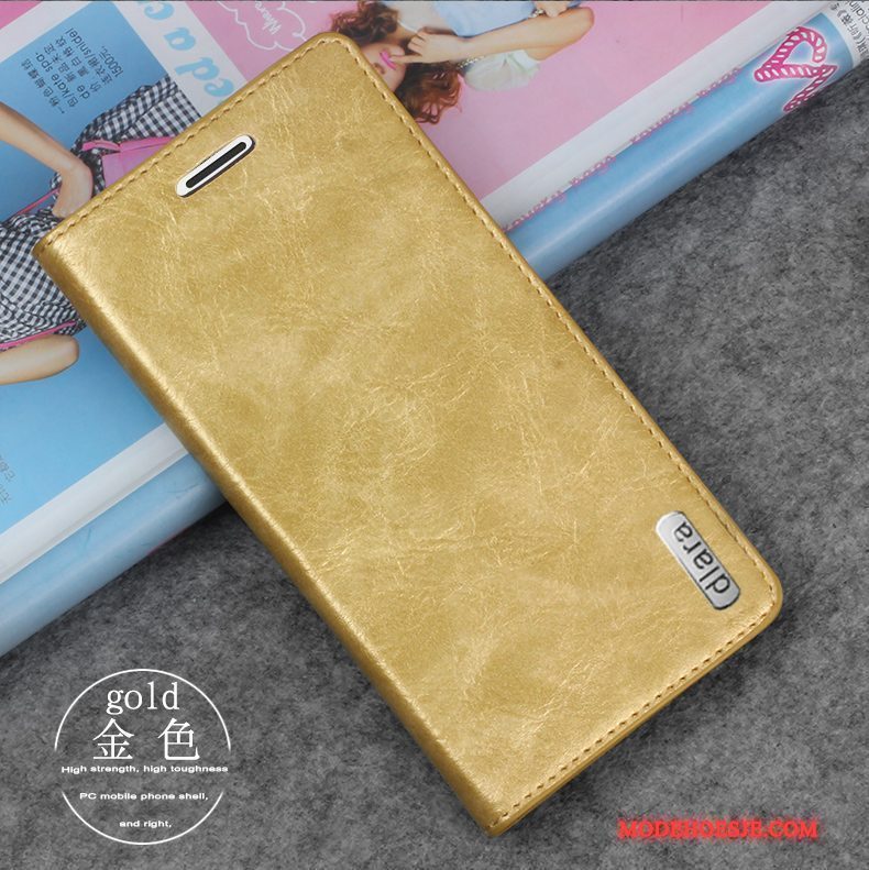 Hoesje Mi Note Leer Mini Goud, Hoes Mi Note Bescherming Telefoon