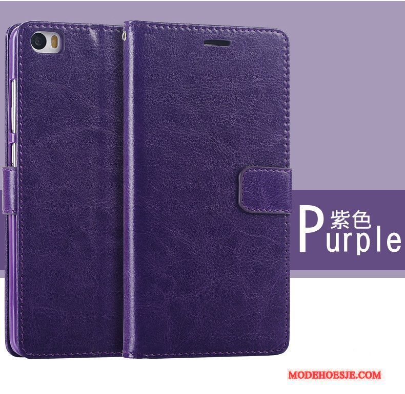 Hoesje Mi Note Leer Mini Purper, Hoes Mi Note Zacht Telefoon