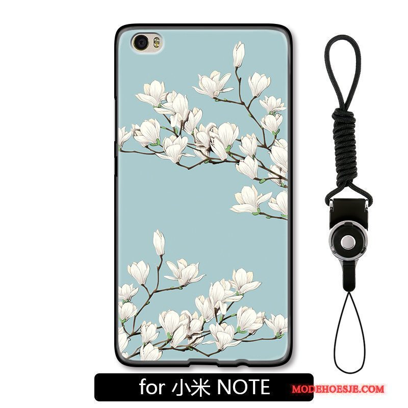 Hoesje Mi Note Mode Bloemen Kunst, Hoes Mi Note Bescherming Blauw Anti-fall