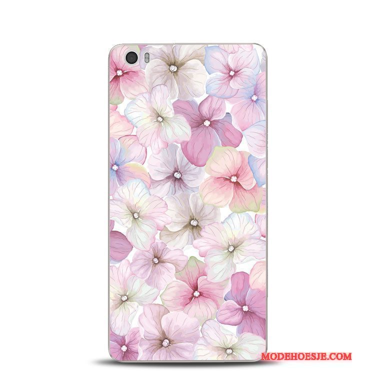 Hoesje Mi Note Ondersteuning Mini Bloemen, Hoes Mi Note Kleur Roodtelefoon