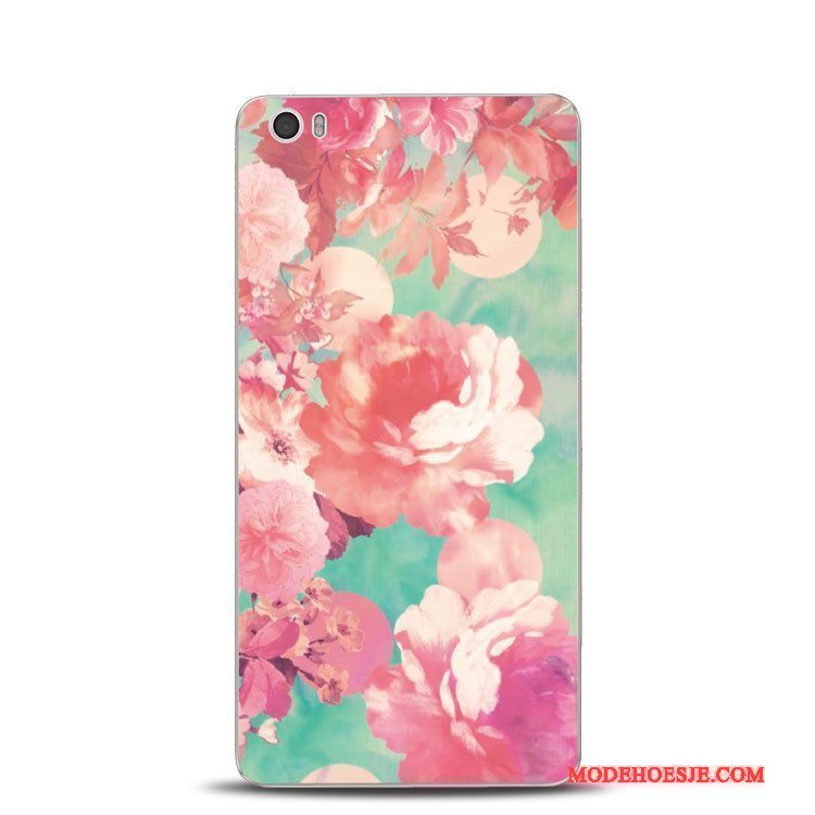 Hoesje Mi Note Ondersteuning Mini Bloemen, Hoes Mi Note Kleur Roodtelefoon