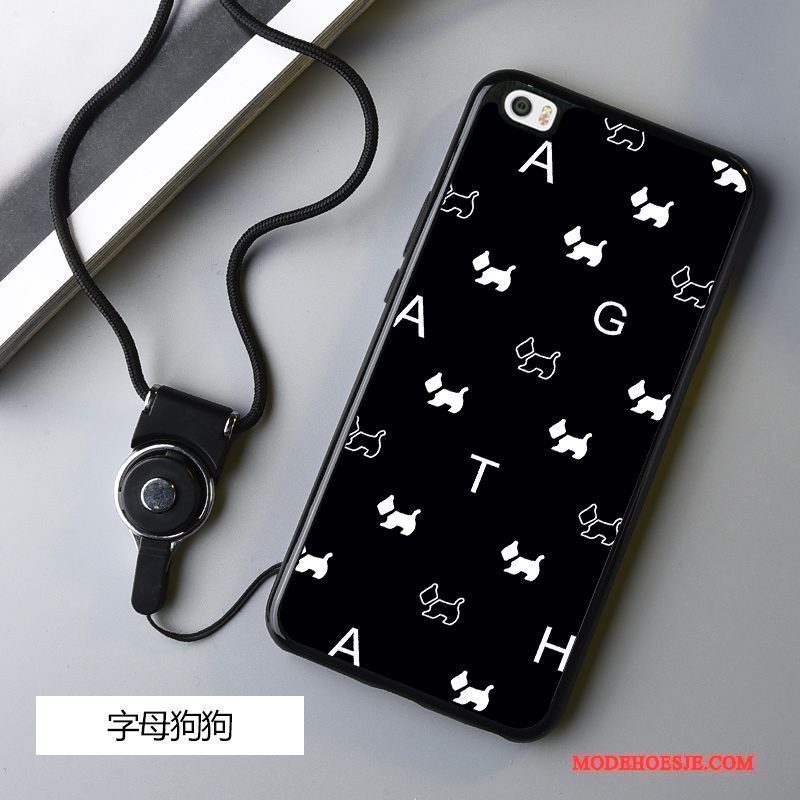 Hoesje Mi Note Scheppend Zwart Mini, Hoes Mi Note Spotprent Wit Hanger