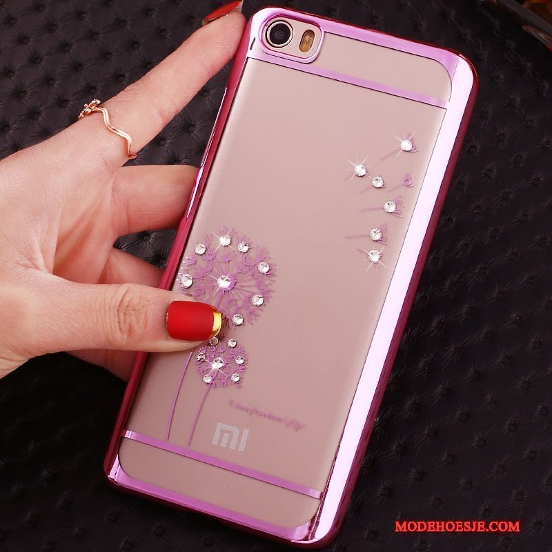 Hoesje Mi Note Strass Doorzichtig Dun, Hoes Mi Note Bescherming Goud Hard