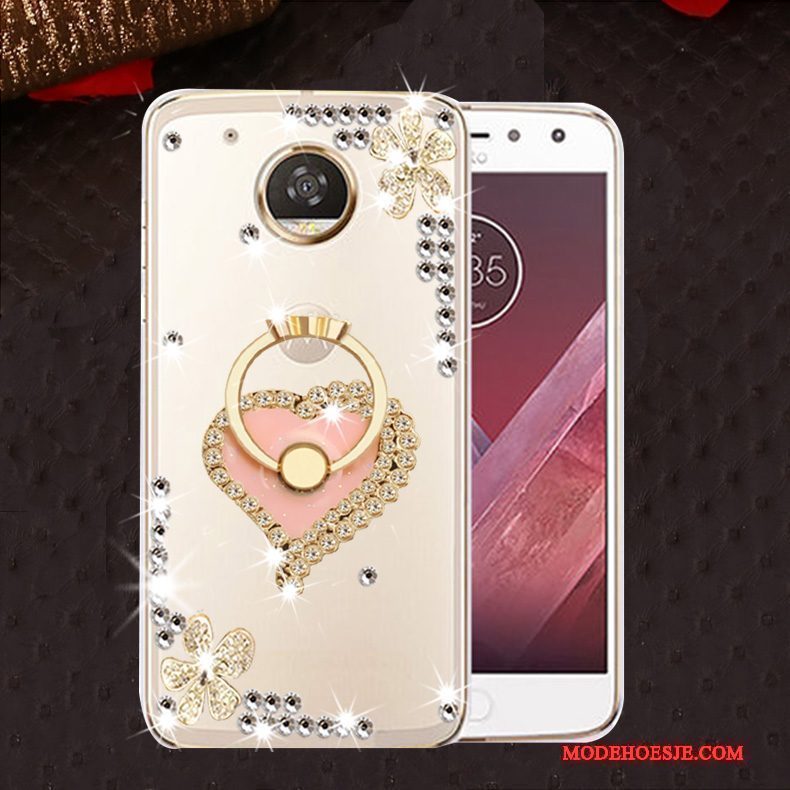 Hoesje Moto E4 Bescherming Anti-fall Roze, Hoes Moto E4 Zacht Telefoon