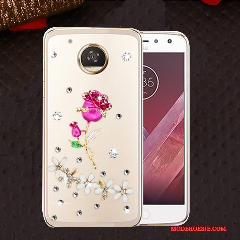 Hoesje Moto E4 Bescherming Anti-fall Roze, Hoes Moto E4 Zacht Telefoon